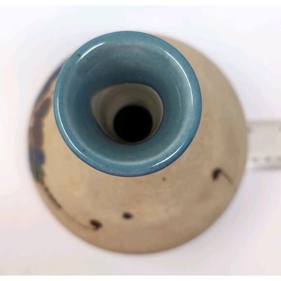 Handcrafted Ceramic Vase with Blue Floral Design - Picture 12 of 13